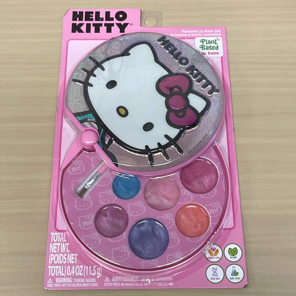 Hello Kitty Flavoured Lip Balm Set Plant Based BNIP Sanrio Girls Birthday Gift